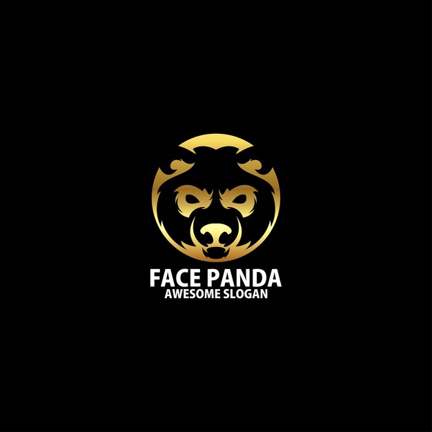 Ligne De Luxe De Conception De Logo De Panda De Visage