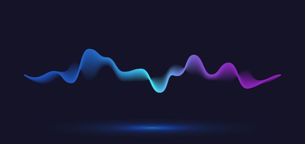 Ligne d'onde de mouvement abstraite. Conception de vecteur de fond de ligne de dégradé.