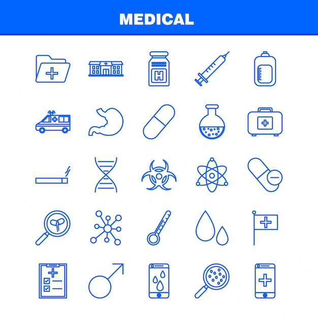 Vecteur gratuit ligne de santé icons set