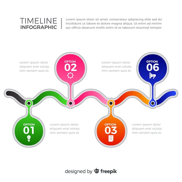 Ligne De Temps Plat Coloré Infographique