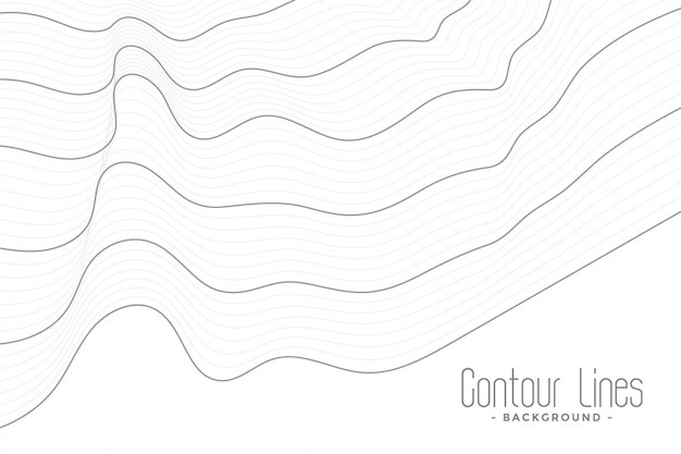 Vecteur gratuit lignes de contour minimales vague de fond