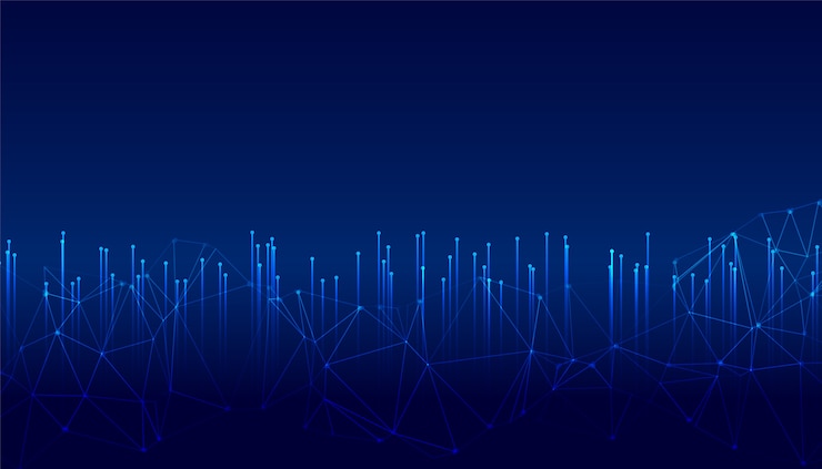 Vecteur gratuit lignes de technologie lumineuse numérique avec treillis métallique metwork