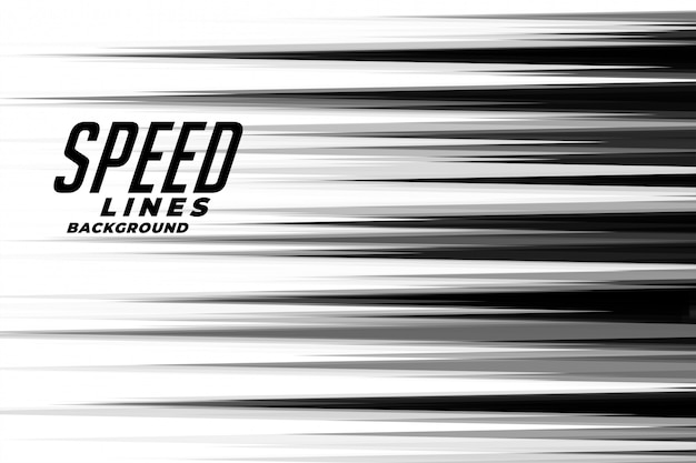 Lignes de vitesse linéaire en arrière-plan de style bande dessinée noir et blanc
