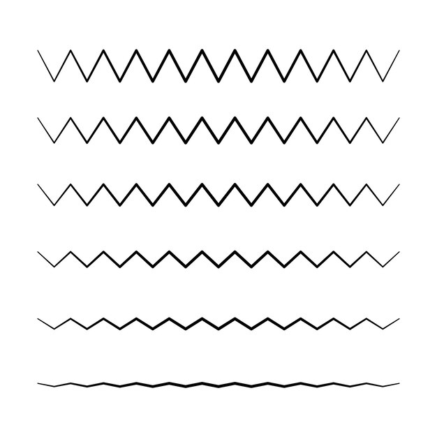 Des lignes en zigzag épaisses à minces