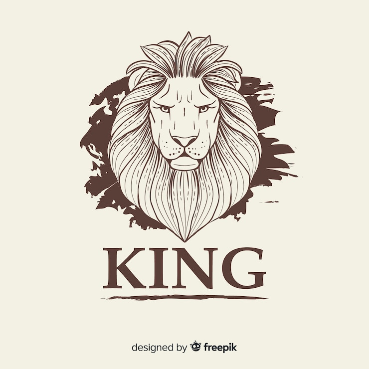 Vecteur gratuit lion vintage avec fond de slogan