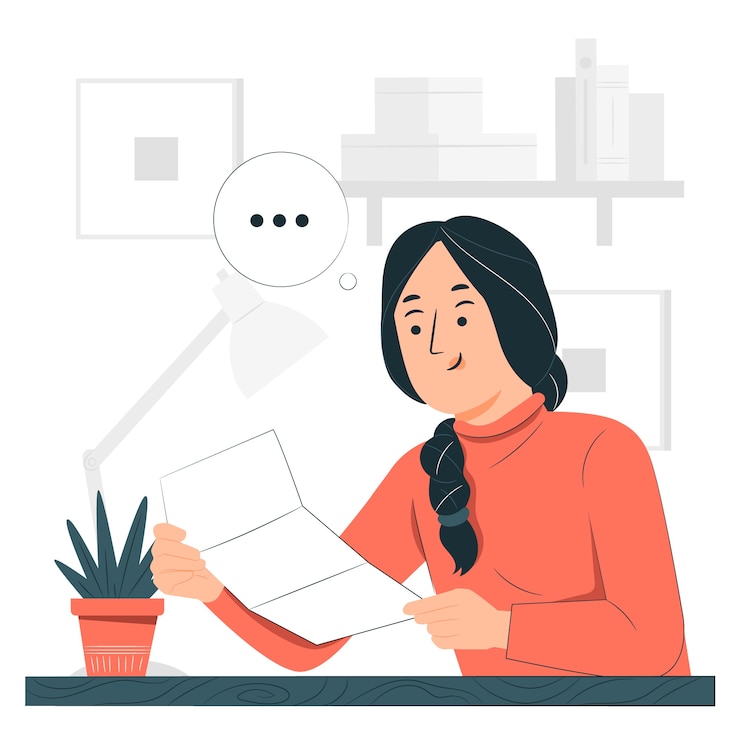 Vecteur gratuit lire une illustration de concept de lettre