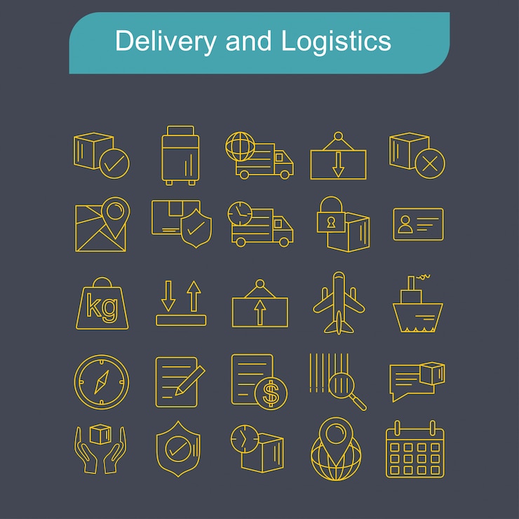 Vecteur gratuit livraison et logistique icônes définies vector