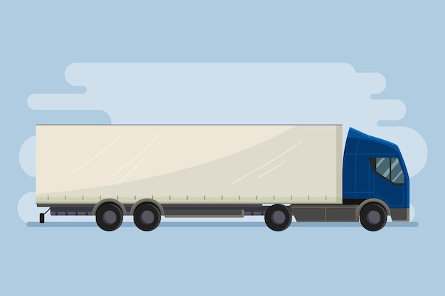 Vecteur gratuit livraison par camion de transport dessiné à la main illustré