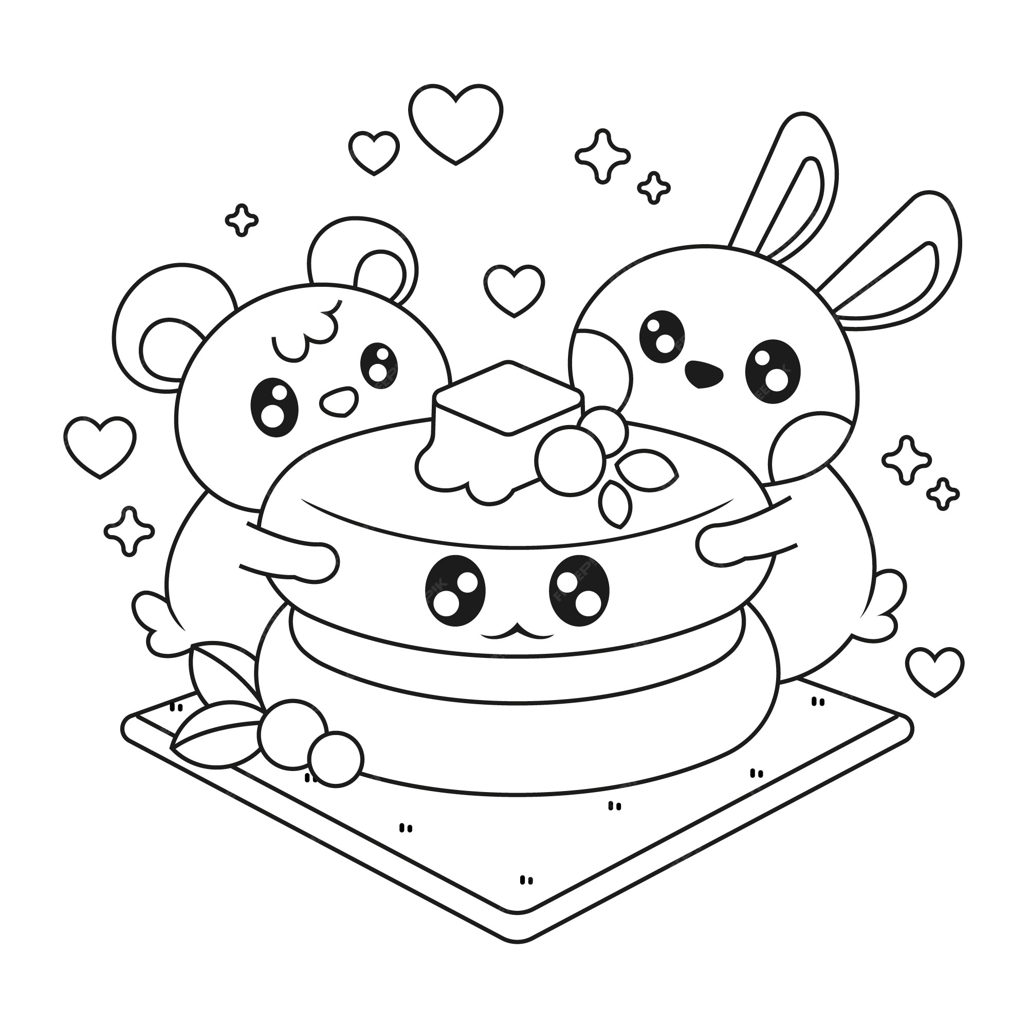 Coloriage Kawaii Animaux Mignon A Imprimer Page 2 | Vecteurs et illustrations de Coloriage kawaii imprimer en téléchargement gratuit | Freepik