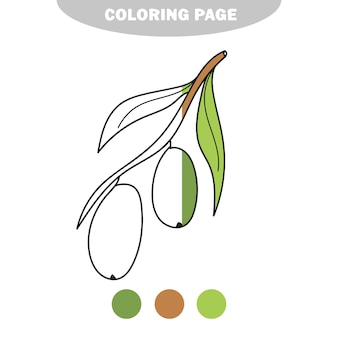 Livre de coloriage simple pour les enfants avec des olives