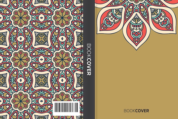 Vecteur gratuit livre de couverture avec la conception d'éléments de mandala