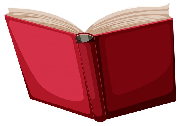 Un livre rouge sur fond blanc