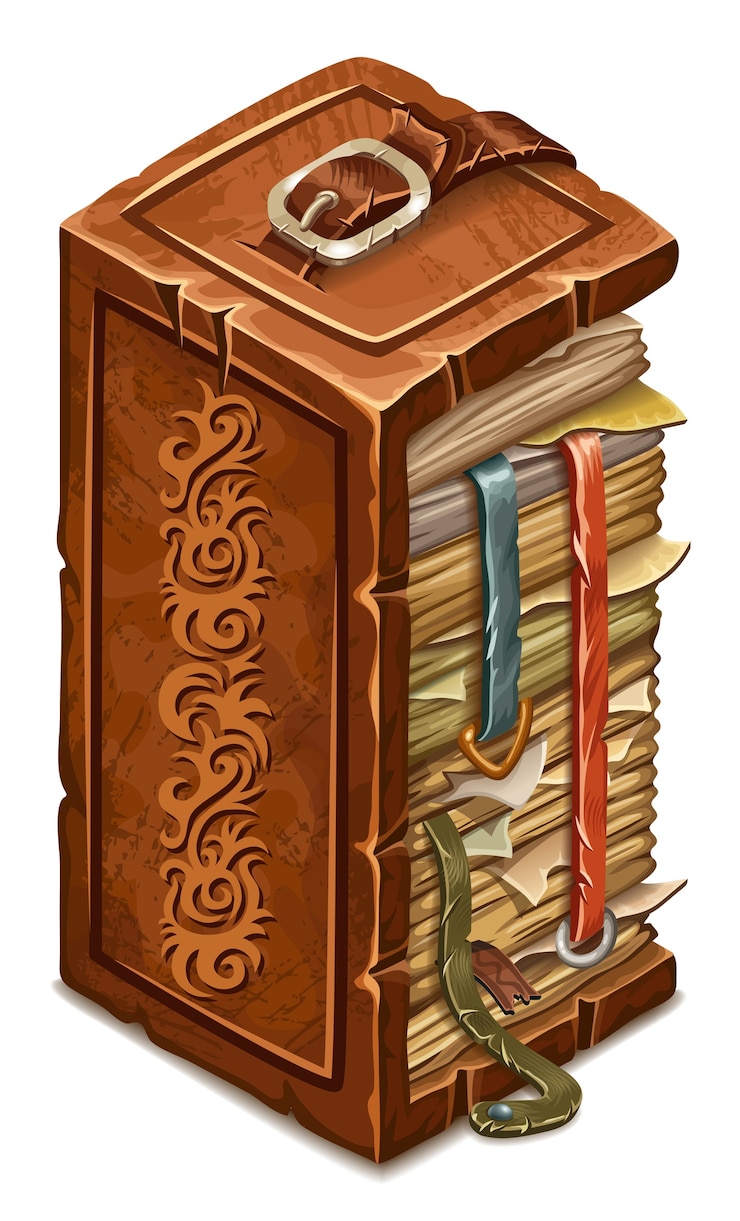 Vecteur gratuit livre de sorts magiques et de sorcellerie.