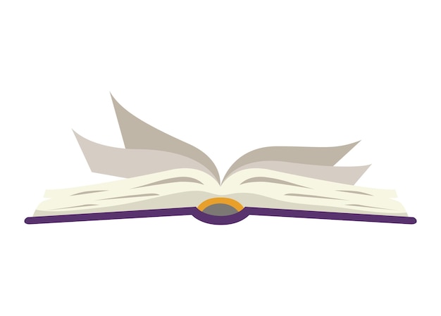 Vecteur gratuit livre violet ouvert icône isolé
