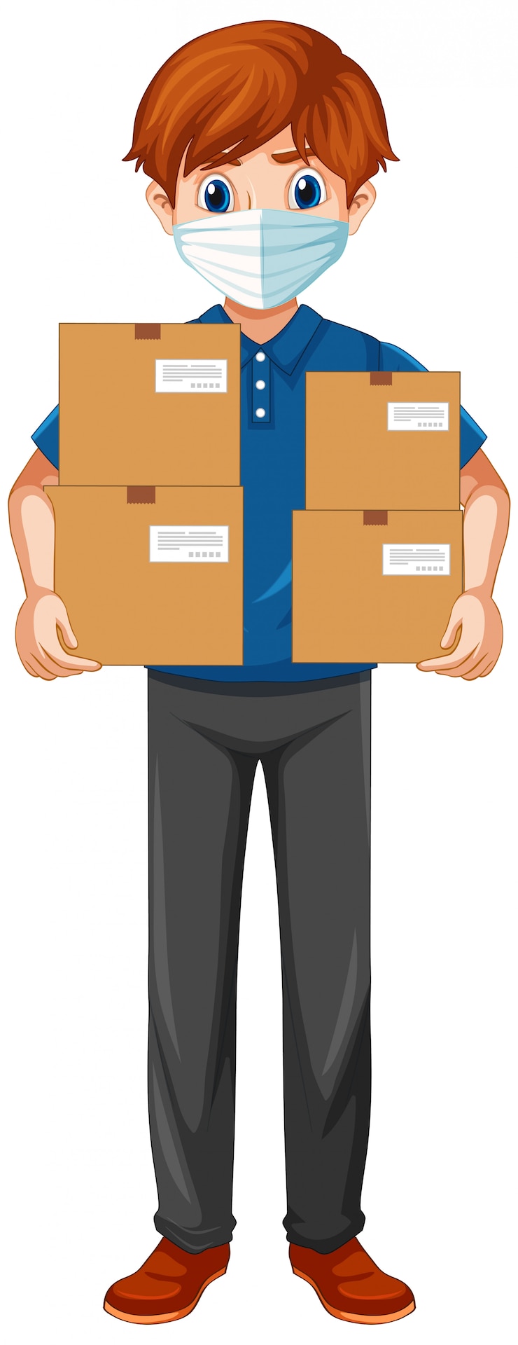 Vecteur gratuit livreur en uniforme