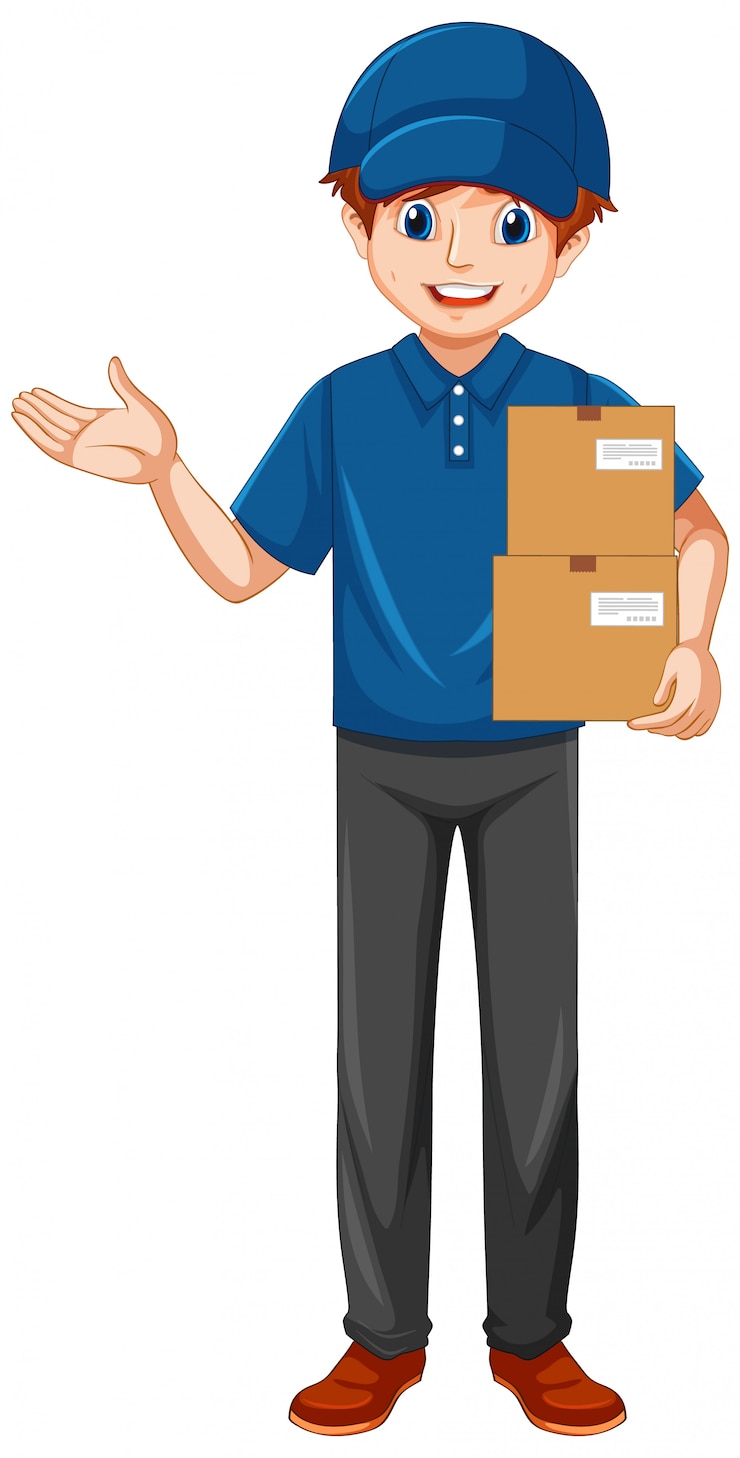 Vecteur gratuit livreur en uniforme