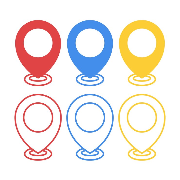 Vecteur gratuit localisation de la épingle à couleurs multiples