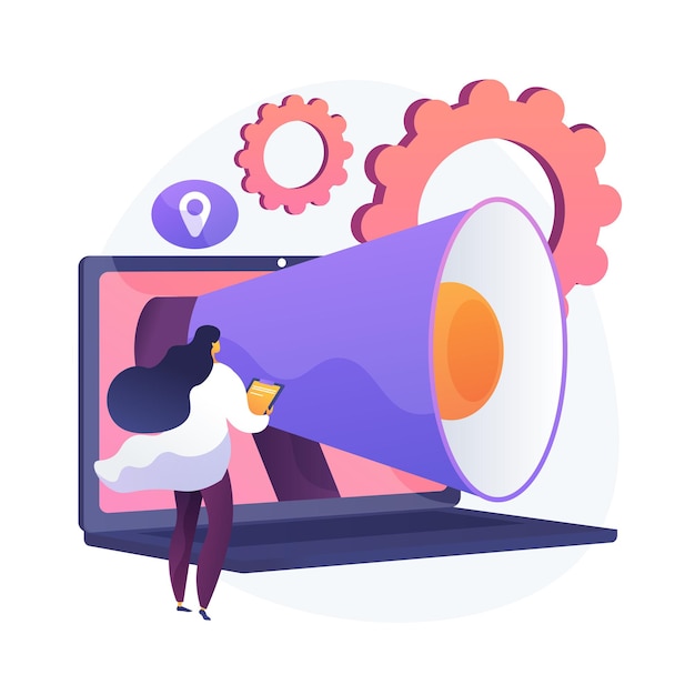 Logiciel d'automatisation du marketing et CRM. Solutions basées sur le Web, gestion de la relation client, commerce numérique. Gestion de l'expérience client. Illustration de métaphore de concept isolé de vecteur
