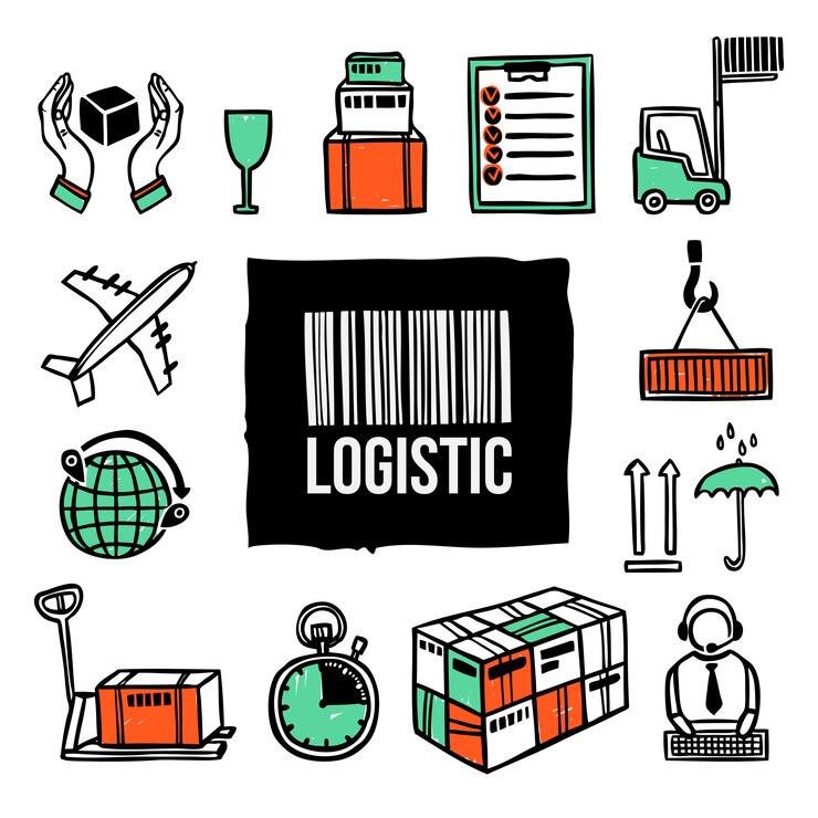 Vecteur gratuit logistic icon set