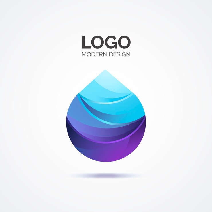 Vecteur gratuit logo abstrait bleu dans la conception moderne