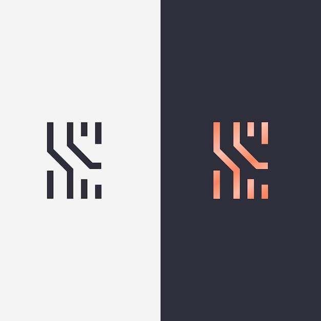 Vecteur gratuit logo abstrait dans le concept de deux versions