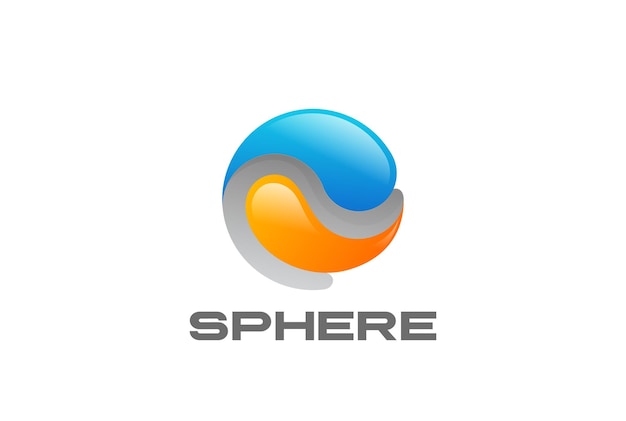 Logo abstrait de sphère.