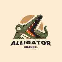 Vecteur gratuit le logo de l'alligator dessiné à la main