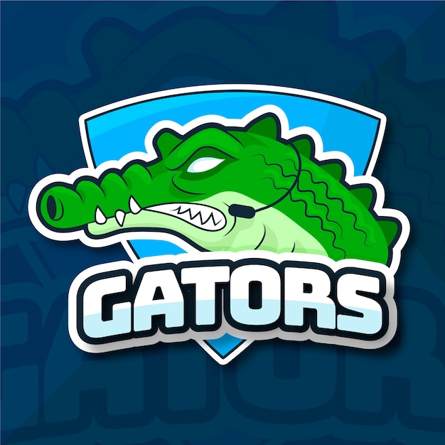 Vecteur gratuit logo d'alligator dessiné à la main