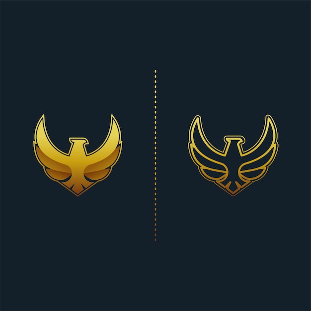 Vecteur gratuit logo d'animaux modernes minimalistes de luxe élégant phoenix