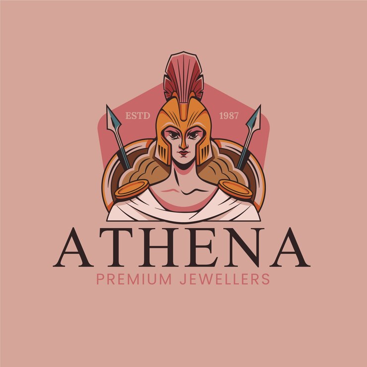 Vecteur gratuit logo athéna dessiné à la main