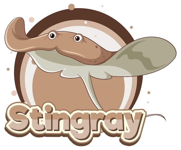 Vecteur gratuit logo atlantic stingray avec caractère en carton