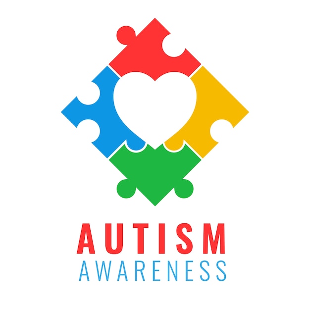 Vecteur gratuit logo d'autisme design plat santé