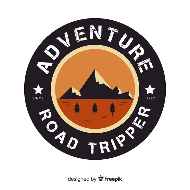 Logo d&#39;aventure vintage