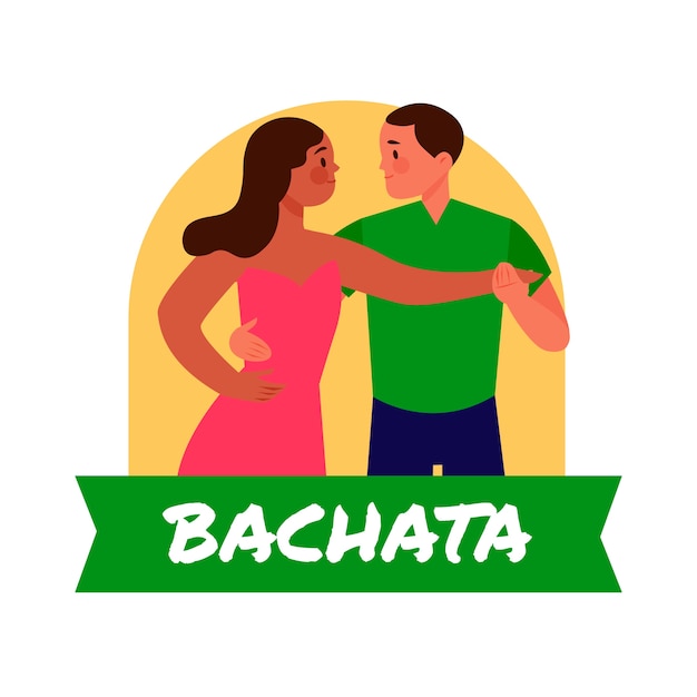 Vecteur gratuit logo de bachata dessiné à la main