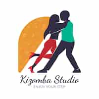 Vecteur gratuit logo ou badge kizomba design plat dessiné à la main