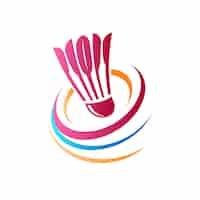 Vecteur gratuit logo de badminton abstrait