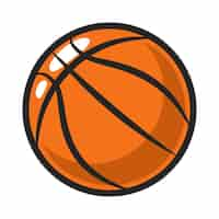 Vecteur gratuit logo de basket-ball ballon orange