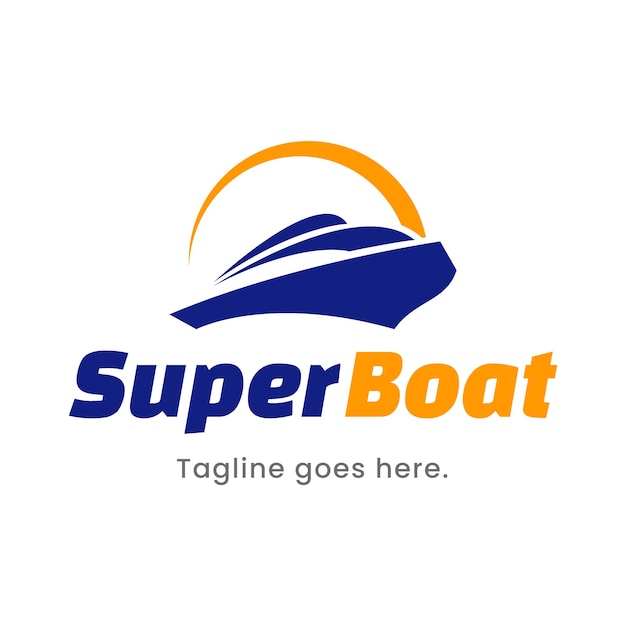 Vecteur gratuit logo de bateau dessiné à la main