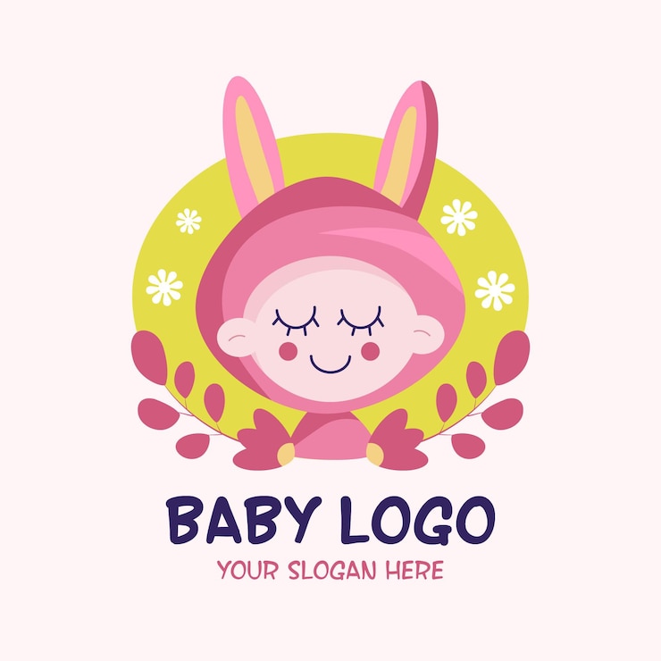 Vecteur gratuit logo bébé détaillé