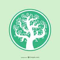 Vecteur gratuit logo blanc de l'arbre