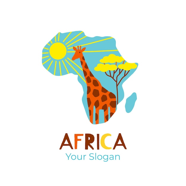 Logo De Carte Afrique Colorée