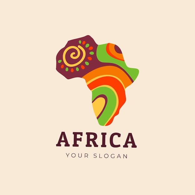 Vecteur gratuit logo de carte afrique colorée