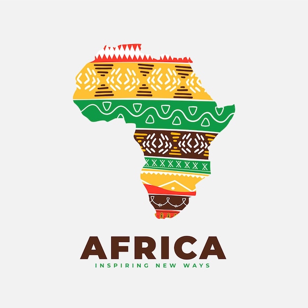 Vecteur gratuit logo de la carte de l'afrique