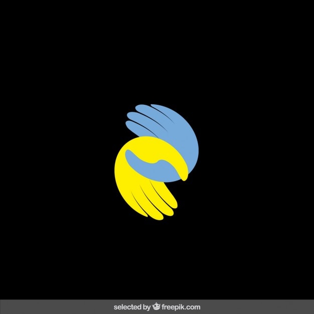 Vecteur gratuit logo de la charité avec deux silhouettes main