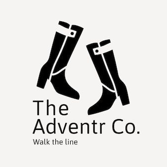 Logo de chaussures de mode, conception de modèle de marque de commerce de vêtements, vecteur noir et blanc