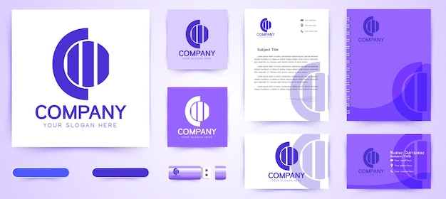 Vecteur gratuit logo co initial et modèle de marque d'entreprise designs inspiration isolé sur fond blanc