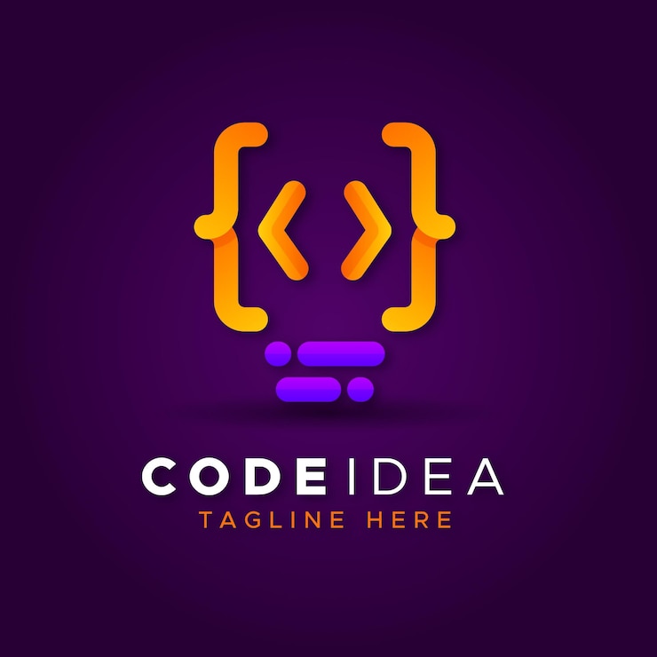 Vecteur gratuit logo de code dégradé créatif