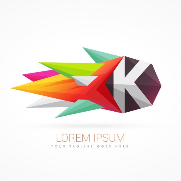 Vecteur gratuit logo coloré abstrait avec la lettre k