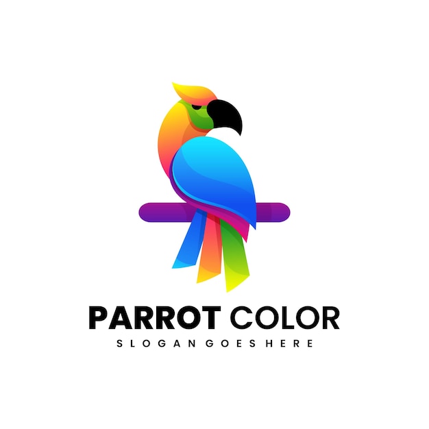 Vecteur gratuit logo coloré du perroquet