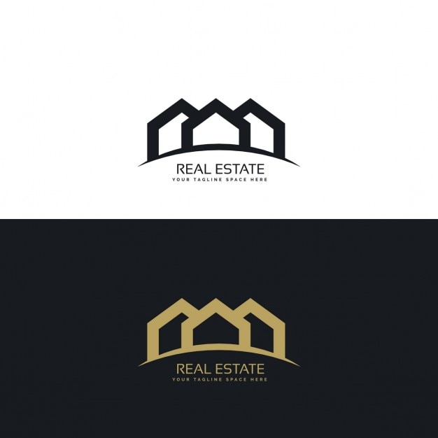 Vecteur gratuit logo concept créatif design minimal immobilier